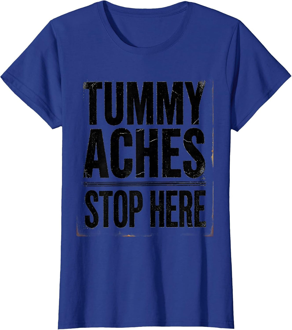 Women's Tummy Aches Stop Here School Nurse Design T-Shirt - Royal Blue