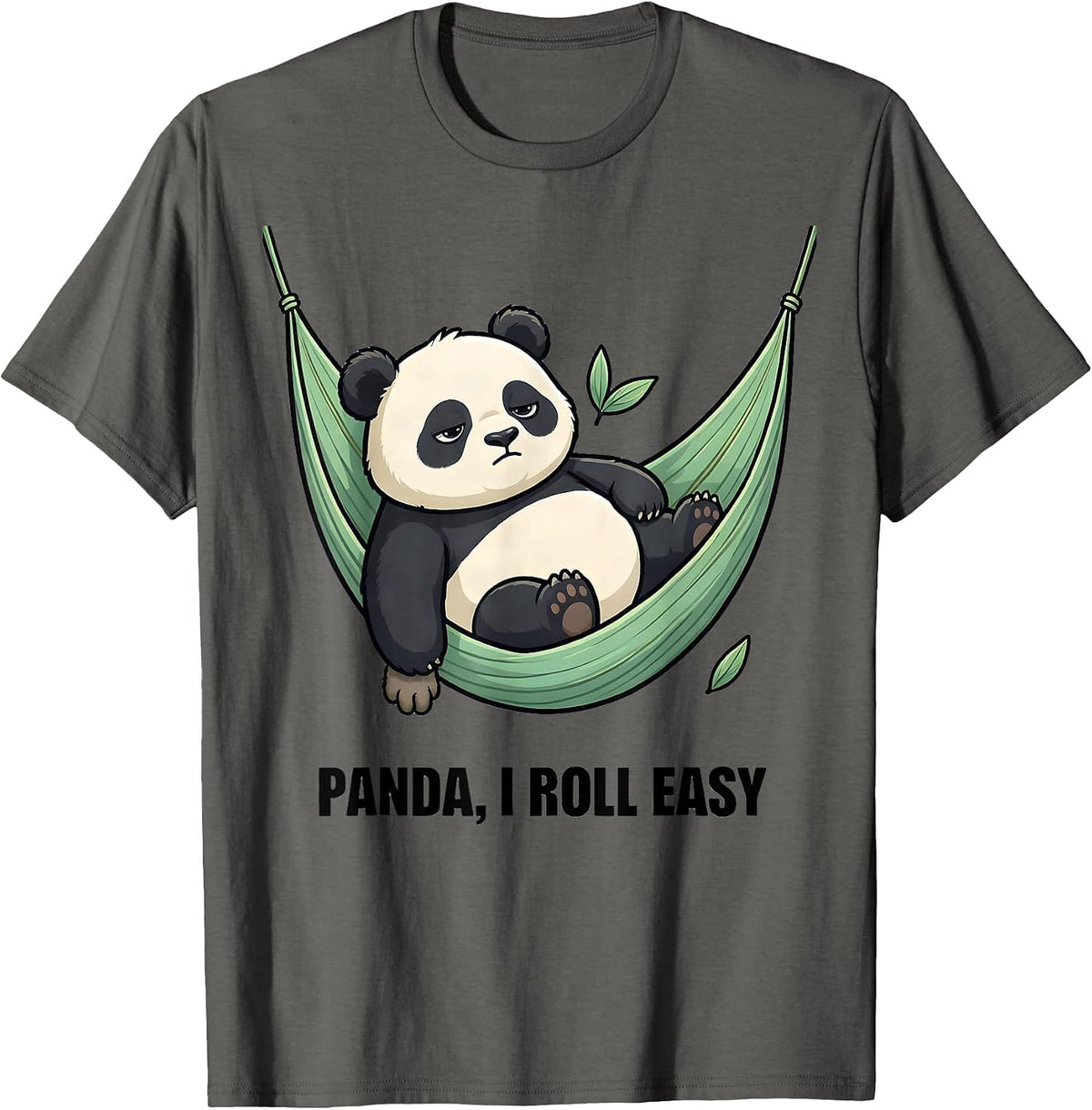 Men's Panda I Roll Easy Cute Kawaii Panda Lover Humor T-Shirt - Asphalt Grey