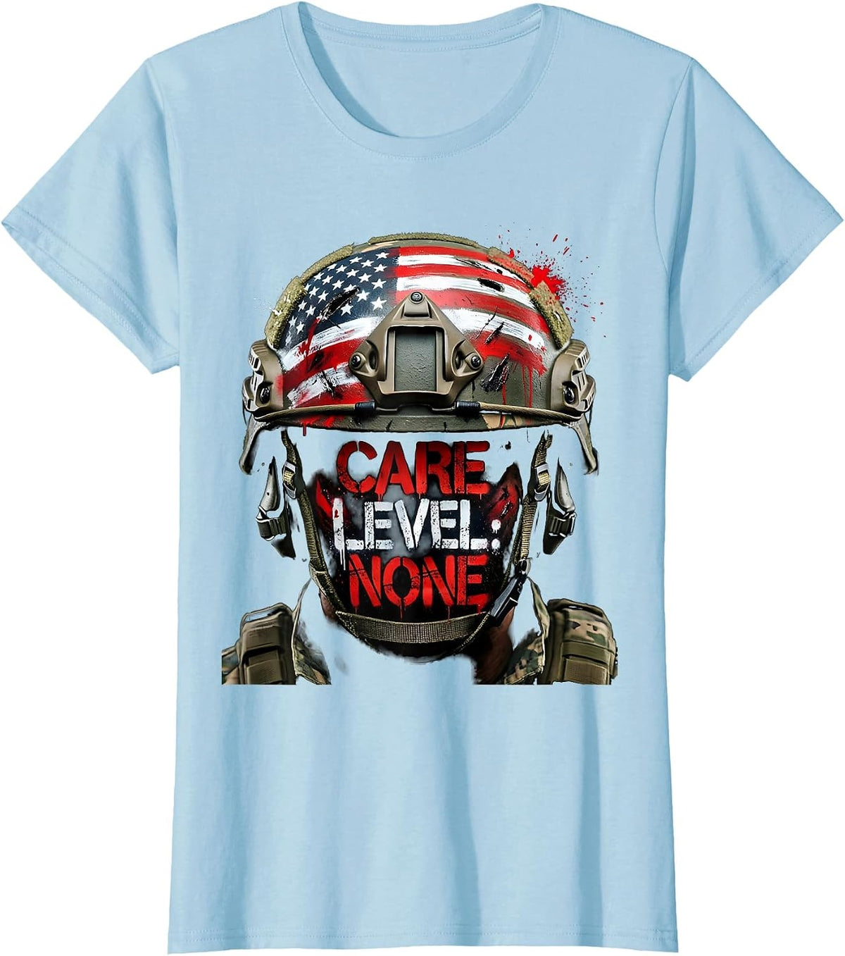 We Do Not Care Club Care Level None Design T-Shirt - Baby Blue