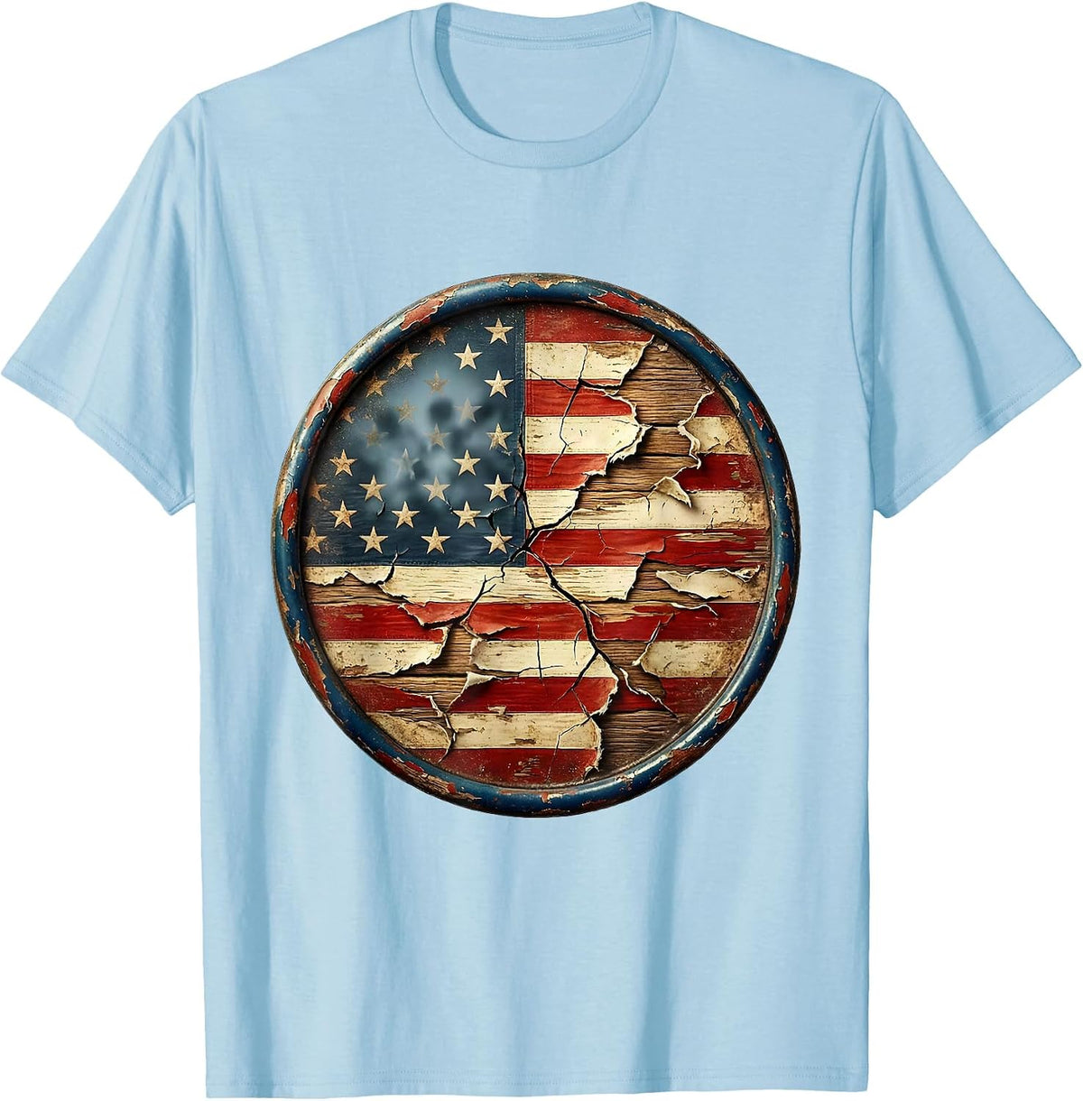 Men's We The People Bald Eagle Crowd Silhouette T-Shirt - Baby Blue