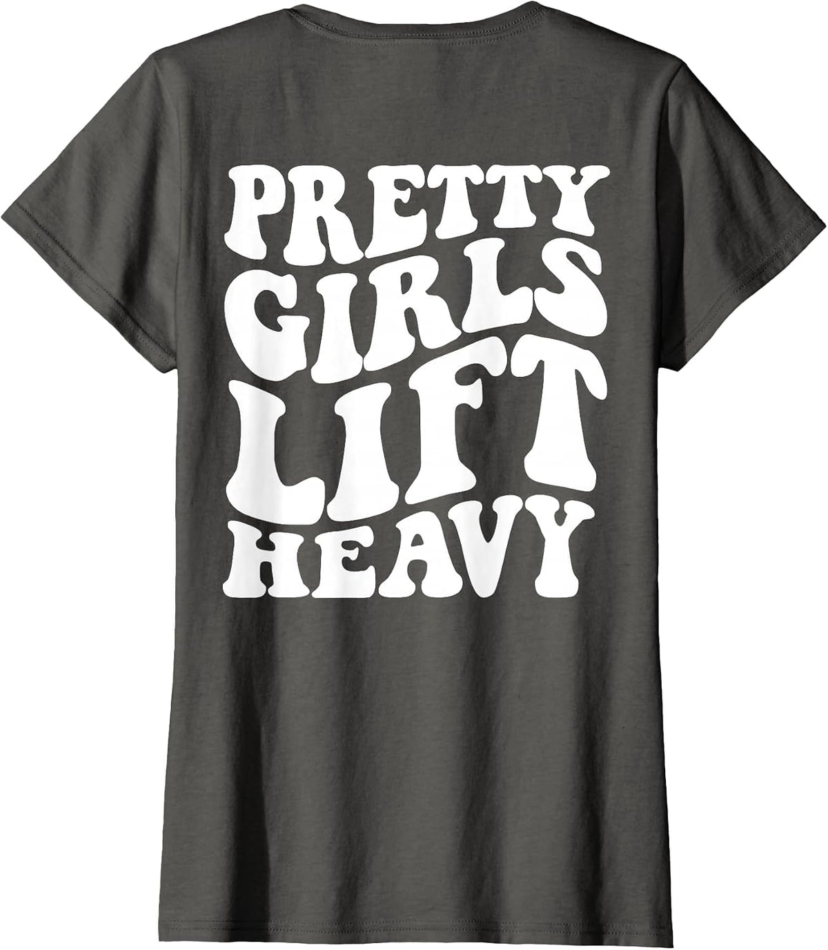 Pretty Girls Lift Heavy Funny Gym Lover Vintage Workout T-Shirt - Asphalt Grey
