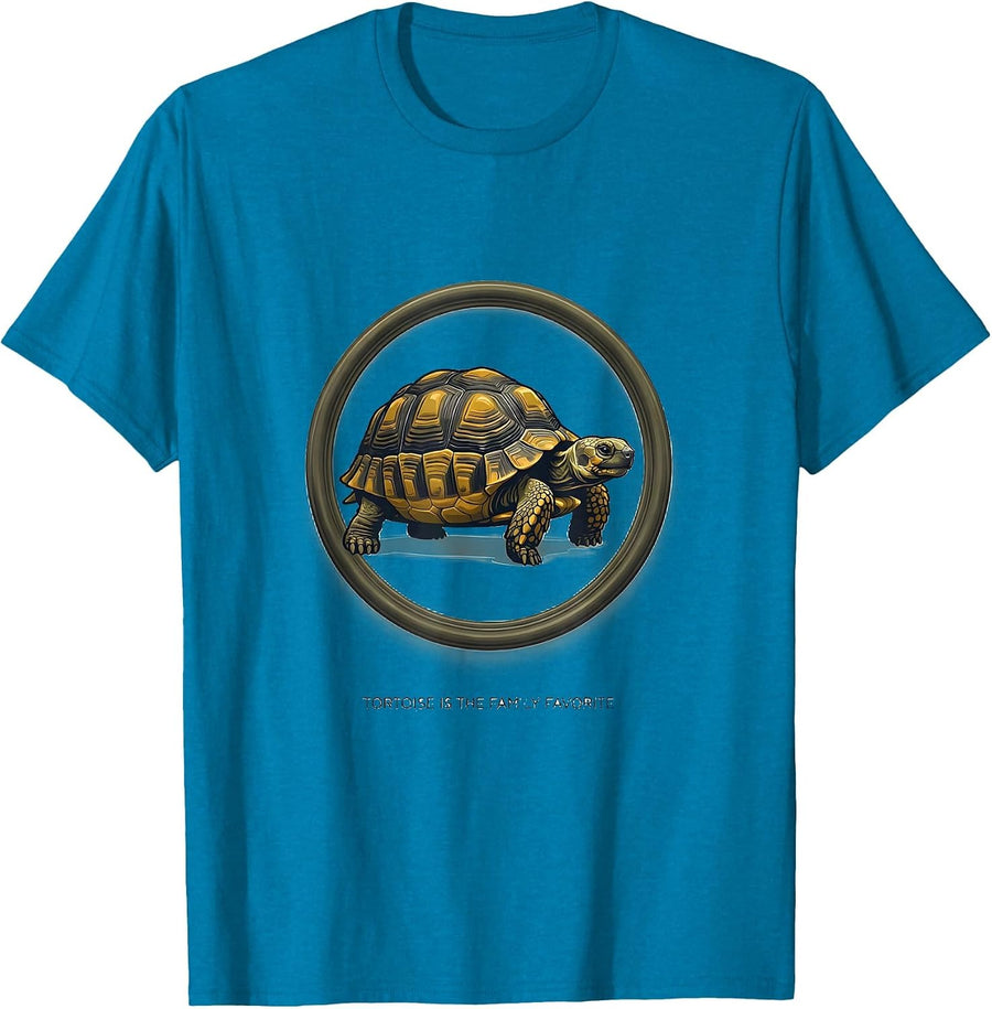 Tortoise Is The Family Favorite Funny Tortoise Lover Gift T-Shirt - Sapphire Blue
