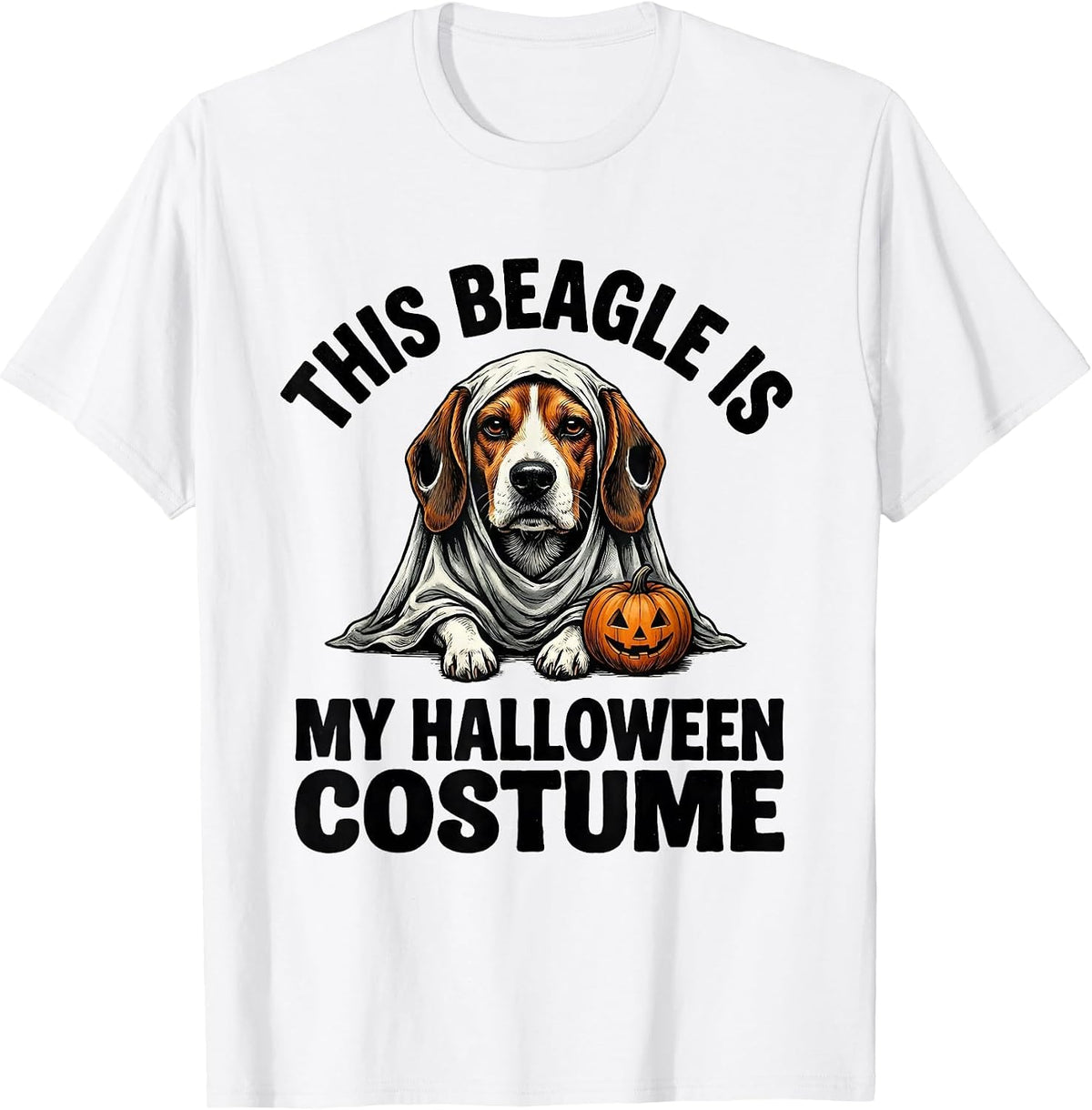 Men's This Beagle Is My Halloween Costume Funny Dog Lover Ghost T-Shirt - White