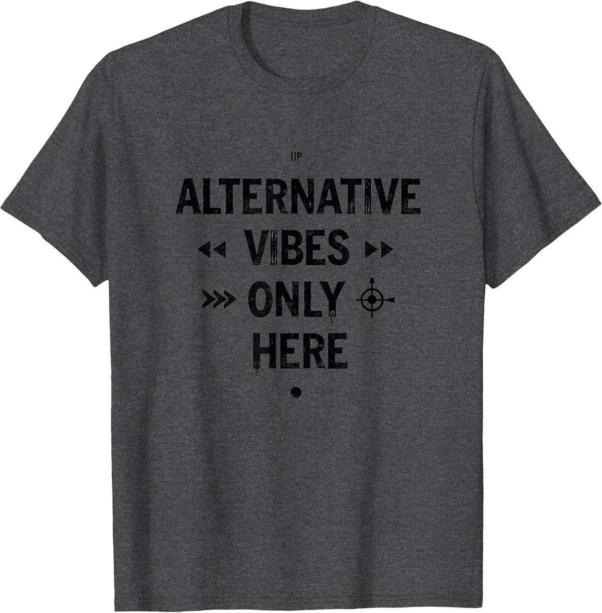 Alternative Vibes Only Here 90s Band Design T-Shirt - Dark Heather Grey