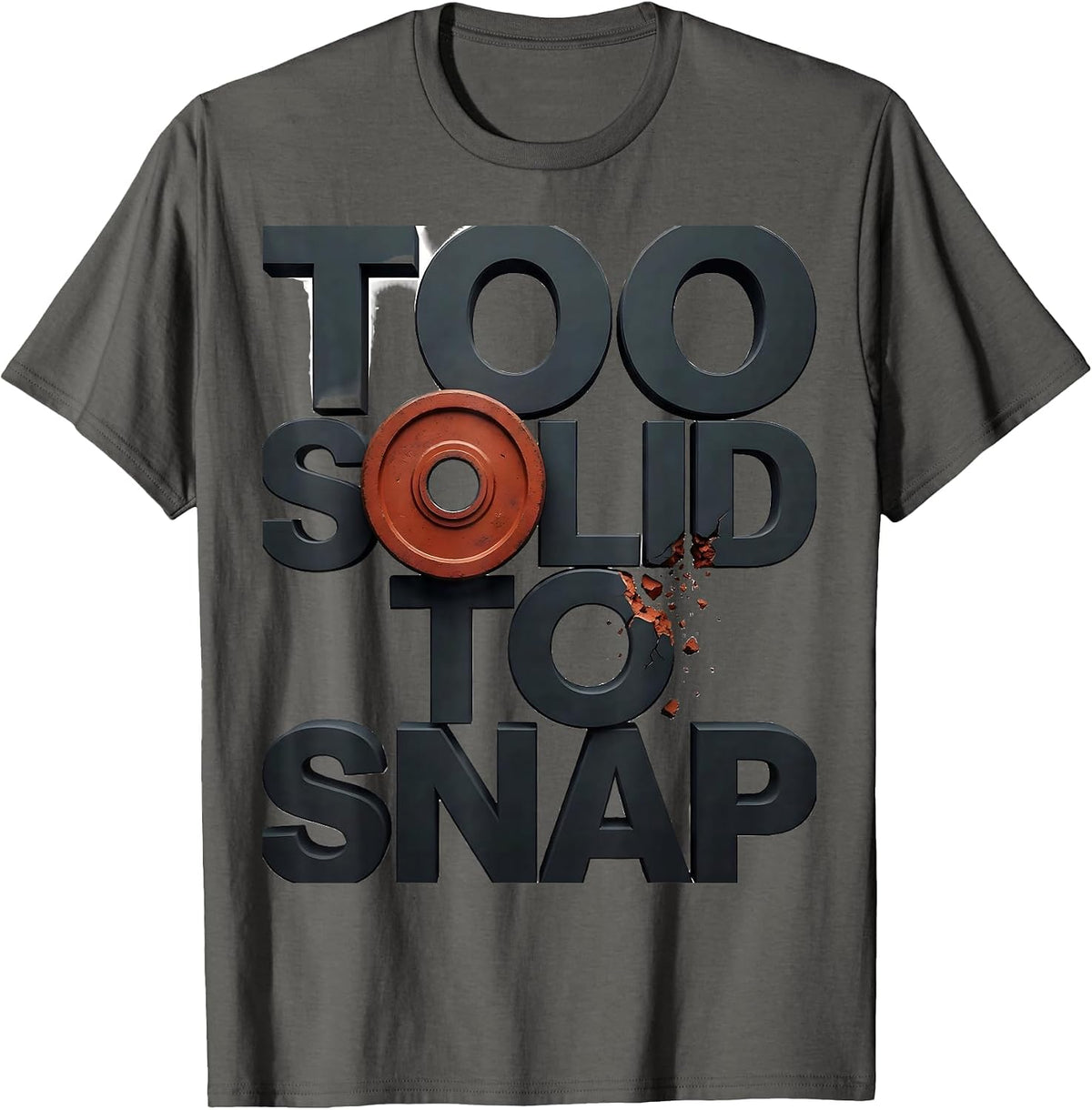 Men's Too Solid To Snap Funny Gingerbread Man Gym Weightlifting T-Shirt - Asphalt Grey