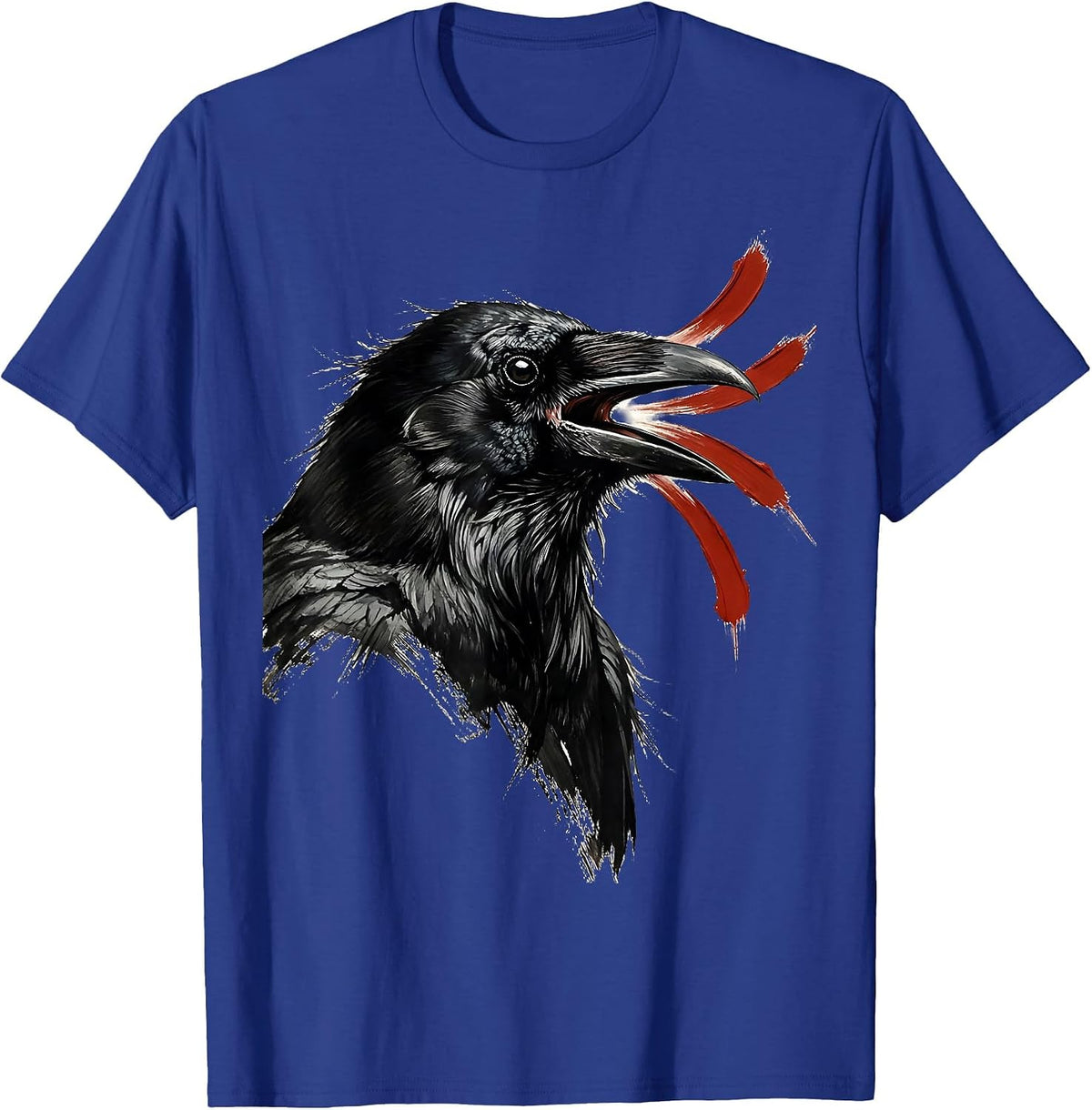 Crow Ink Brush Dark Humor Gothic Bird Lover Gift T-Shirt - Royal Blue