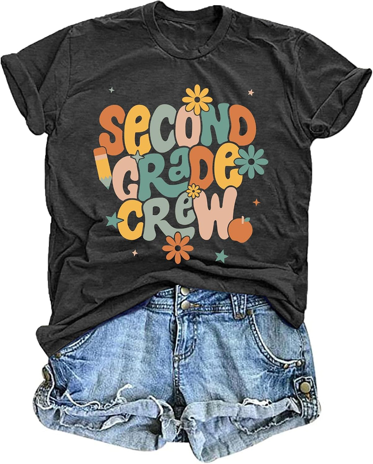 Teacher Shirts for Women First Day of School Tshirt Back to School T-Shirt Kindergarten Teacher Tee Top - Grade2grey