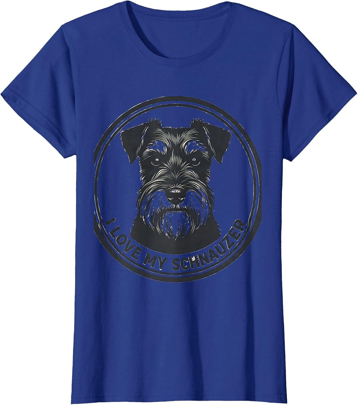 I Love My Schnauzer Funny Miniature Schnauzer Lover Dog Mom T-Shirt, Women, Royal Blue, XX-Large - As Pictured