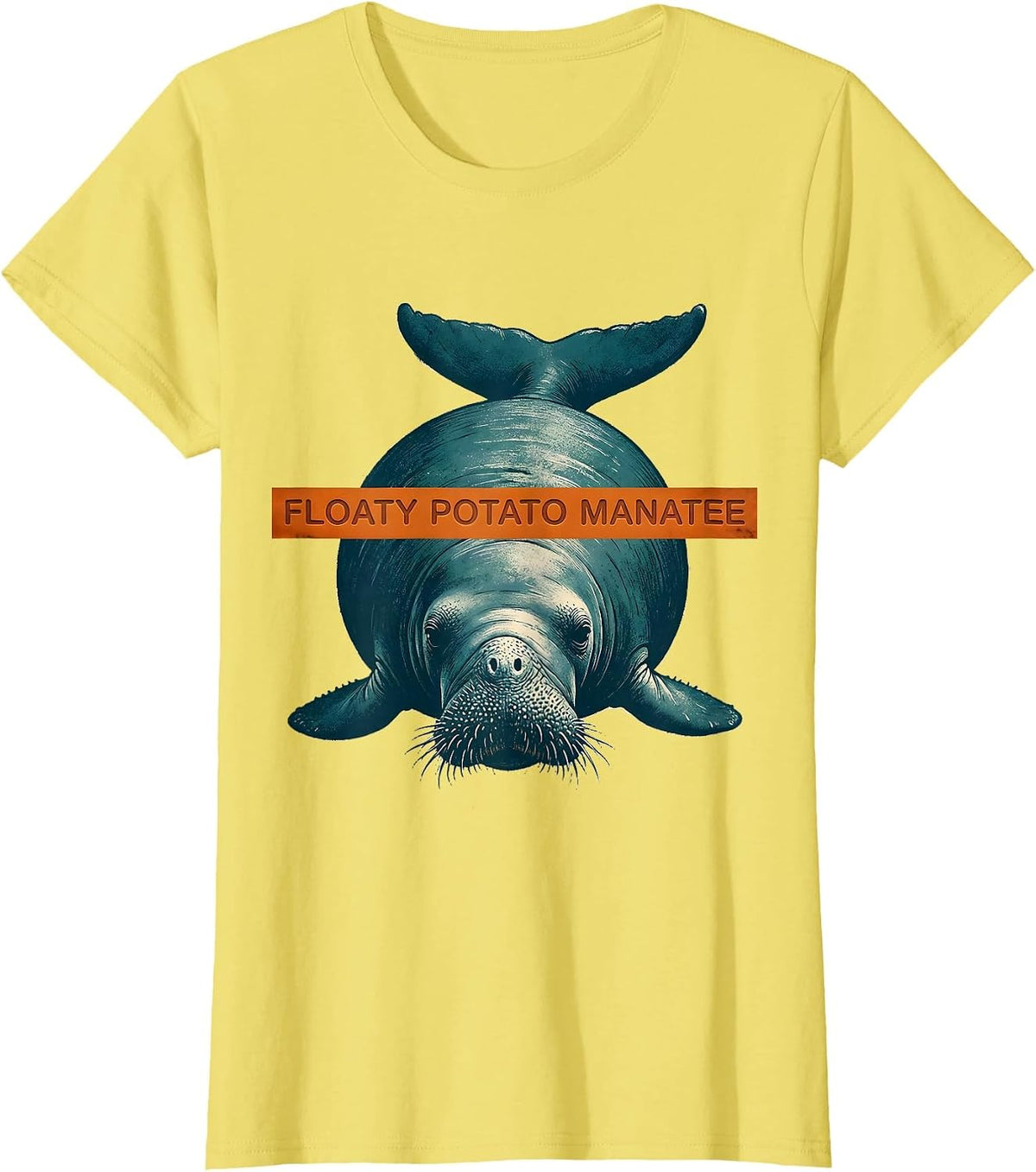 Women's Floaty Potato Manatee Funny Manatee Sea Animal Manatee Lover T-Shirt - Lemon Yellow