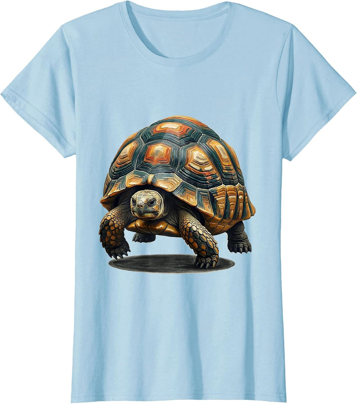 Shrugging Tortoise Funny Turtle Lover Pet Owner Humor T-Shirt - Baby Blue