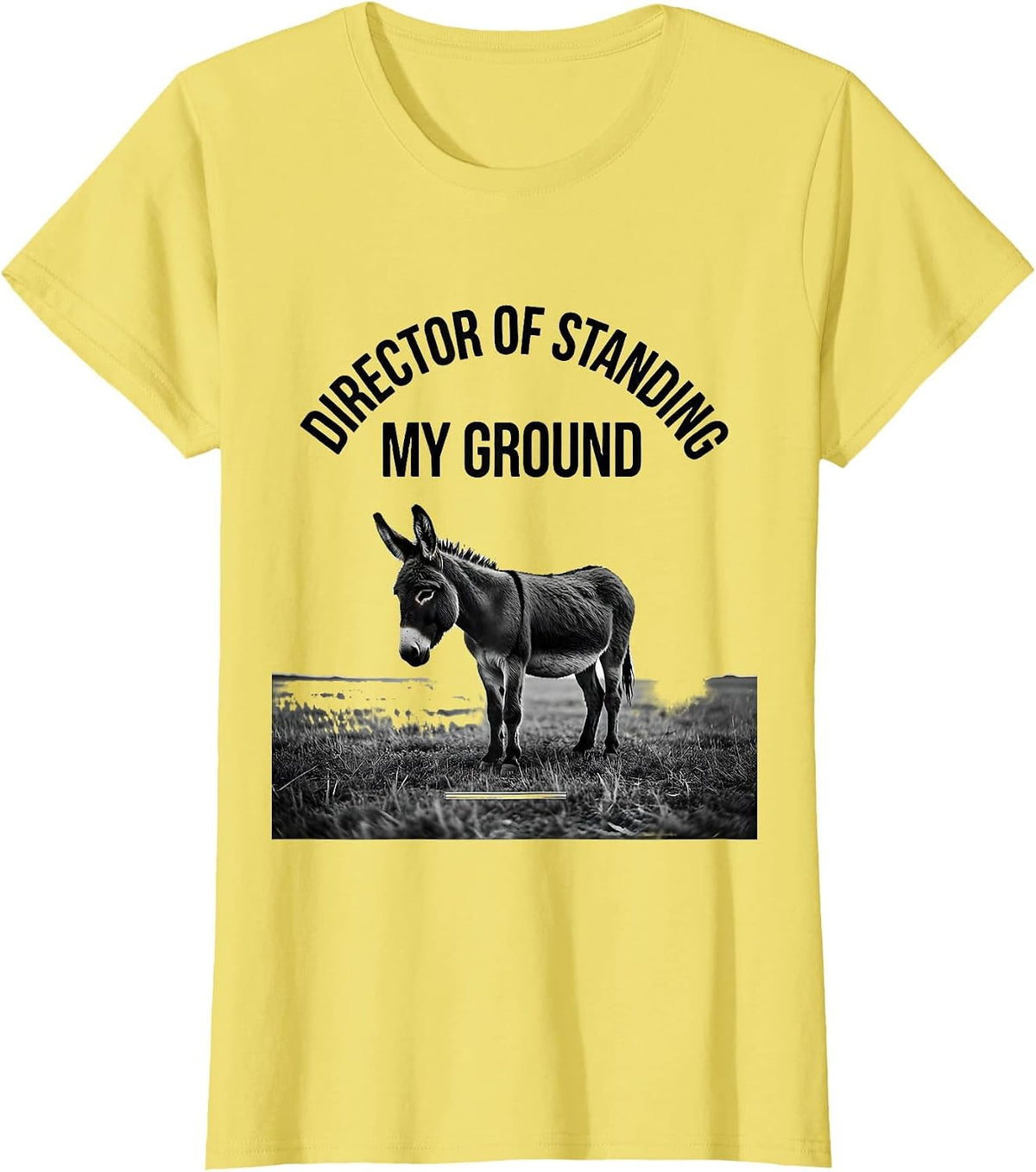 Director Of Standing My Ground Funny Smart Donkey Meme Humor T-Shirt - Lemon Yellow