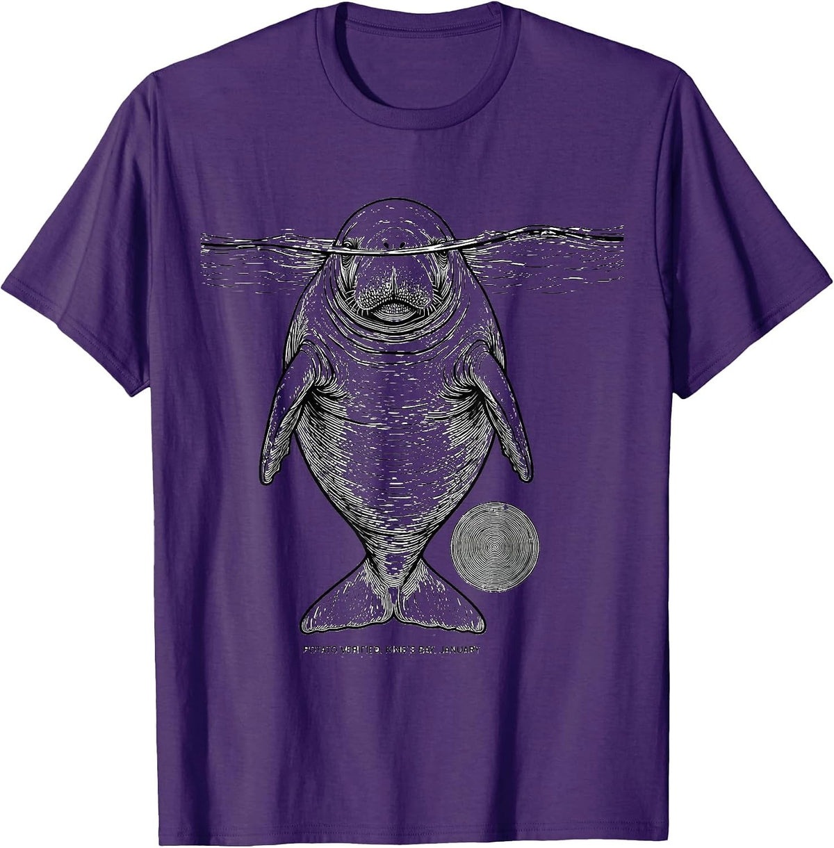 Men's Potato Verified, King's Bay, January Manatee Lover Crystal T-Shirt - Purple