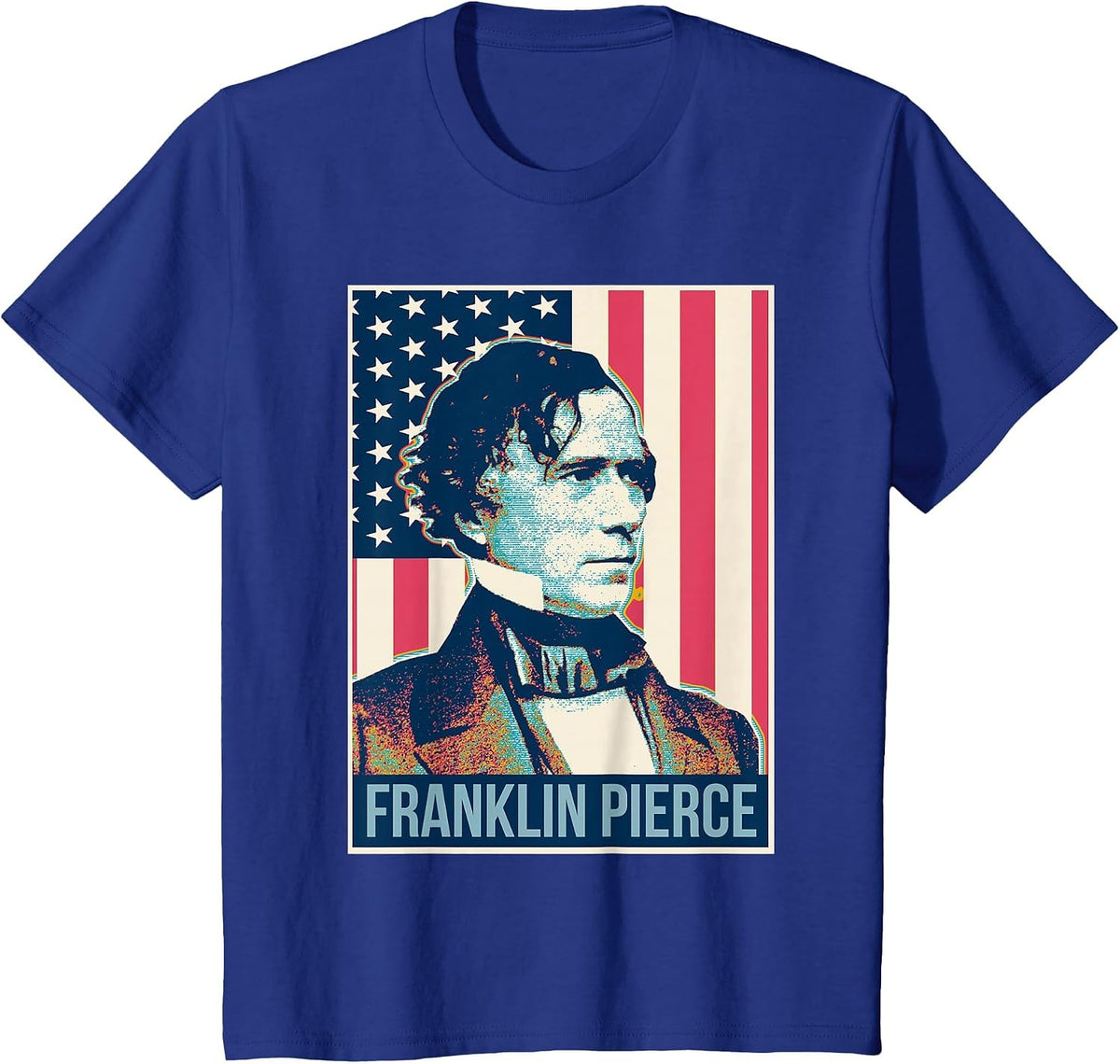 Franklin Pierce President US Flag Shirt T-Shirt - Royal Blue