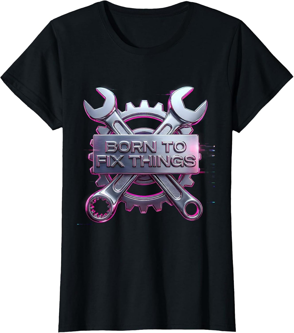 Women's Born to Fix Things Handyman Pride Design T-Shirt - Black