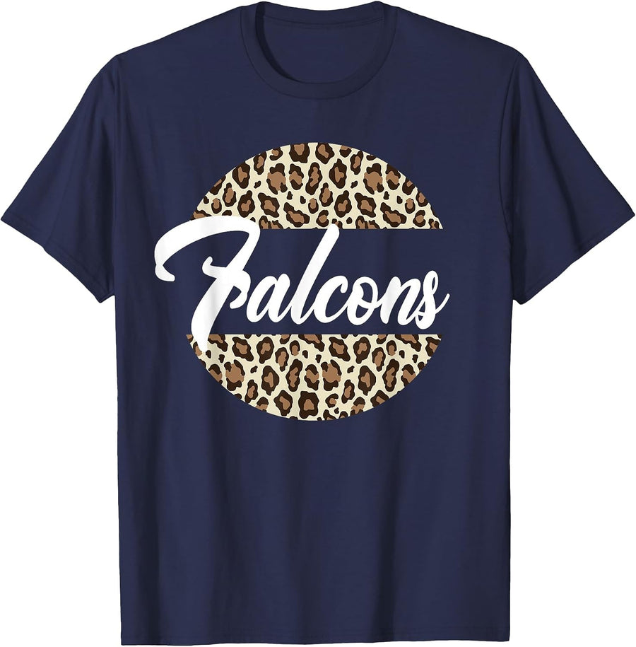 Falcons High School Mascot Sports Team Women's Falcons T-Shirt - Navy Blue