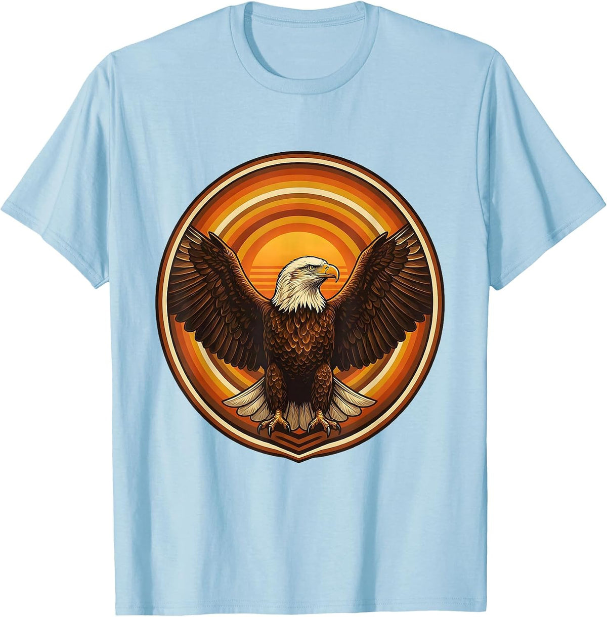 Men's 40th Birthday Bald Eagle Wings Spread Design T-Shirt - Baby Blue