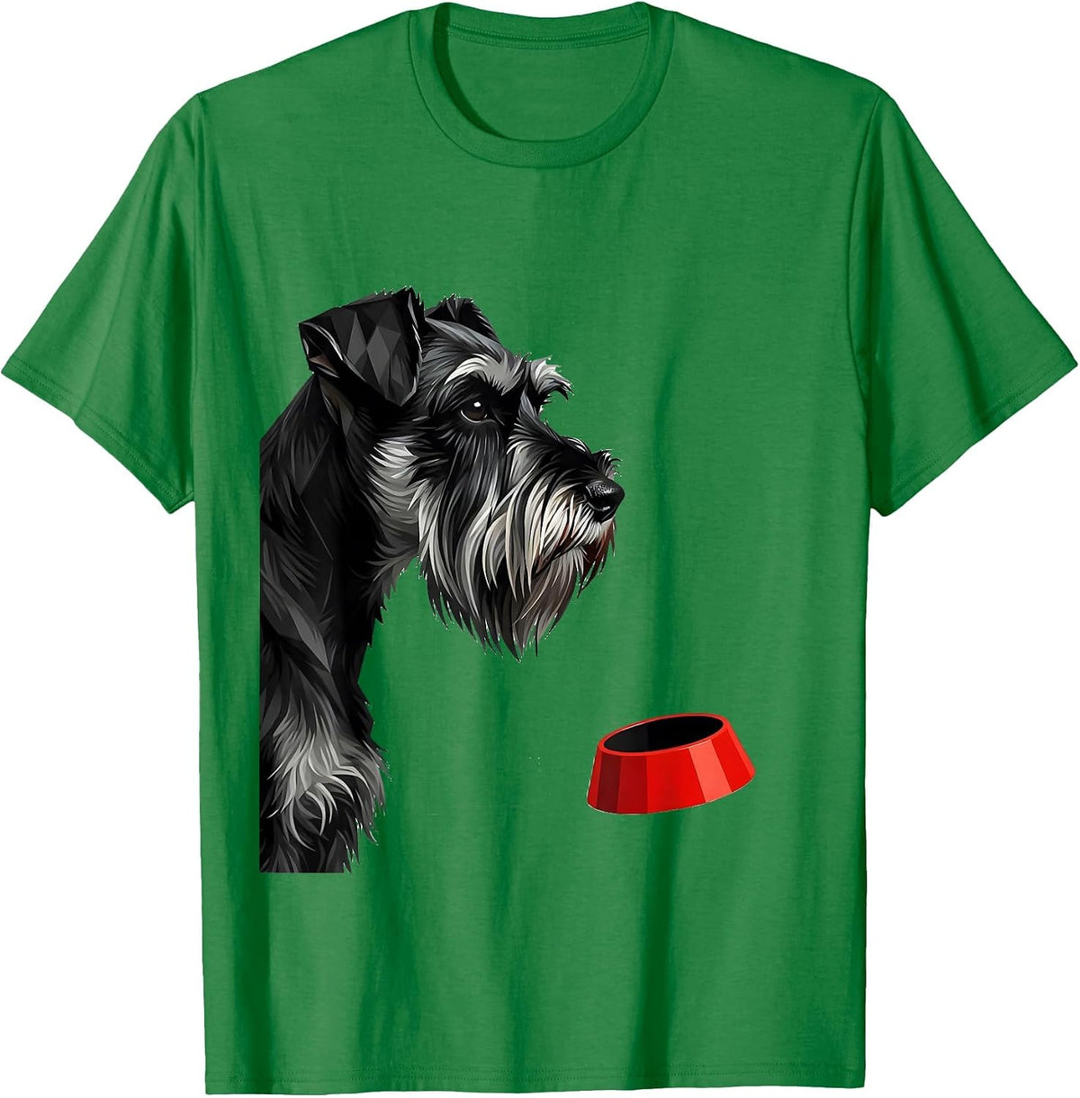 Men's Miniature Schnauzer Profile Swiss Style Dog Lover T-Shirt - Kelly Green