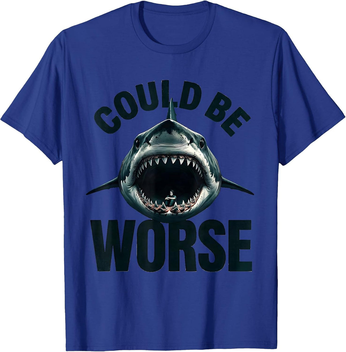 Men's Could Be Worse Funny Shark Jaw Halloween Costume T-Shirt - Royal Blue