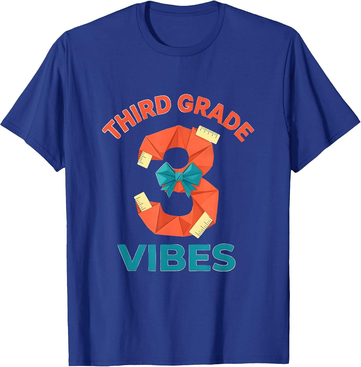 Third Grade Vibes Playful Coquette Bow Back To School T-Shirt - Royal Blue