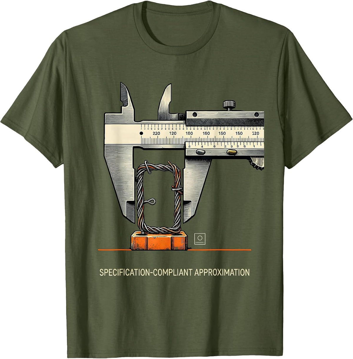Specification-Compliant Approximation Funny Engineer T-Shirt - Olive Green