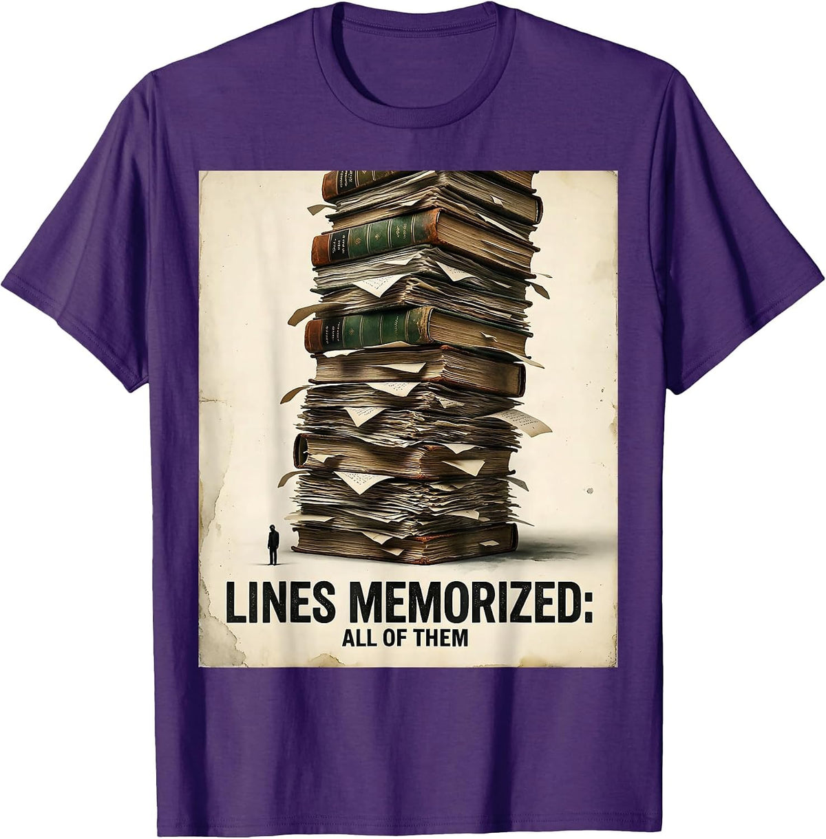 Lines Memorized: All Of Them Vintage Funny Theatre Kid T-Shirt - Purple
