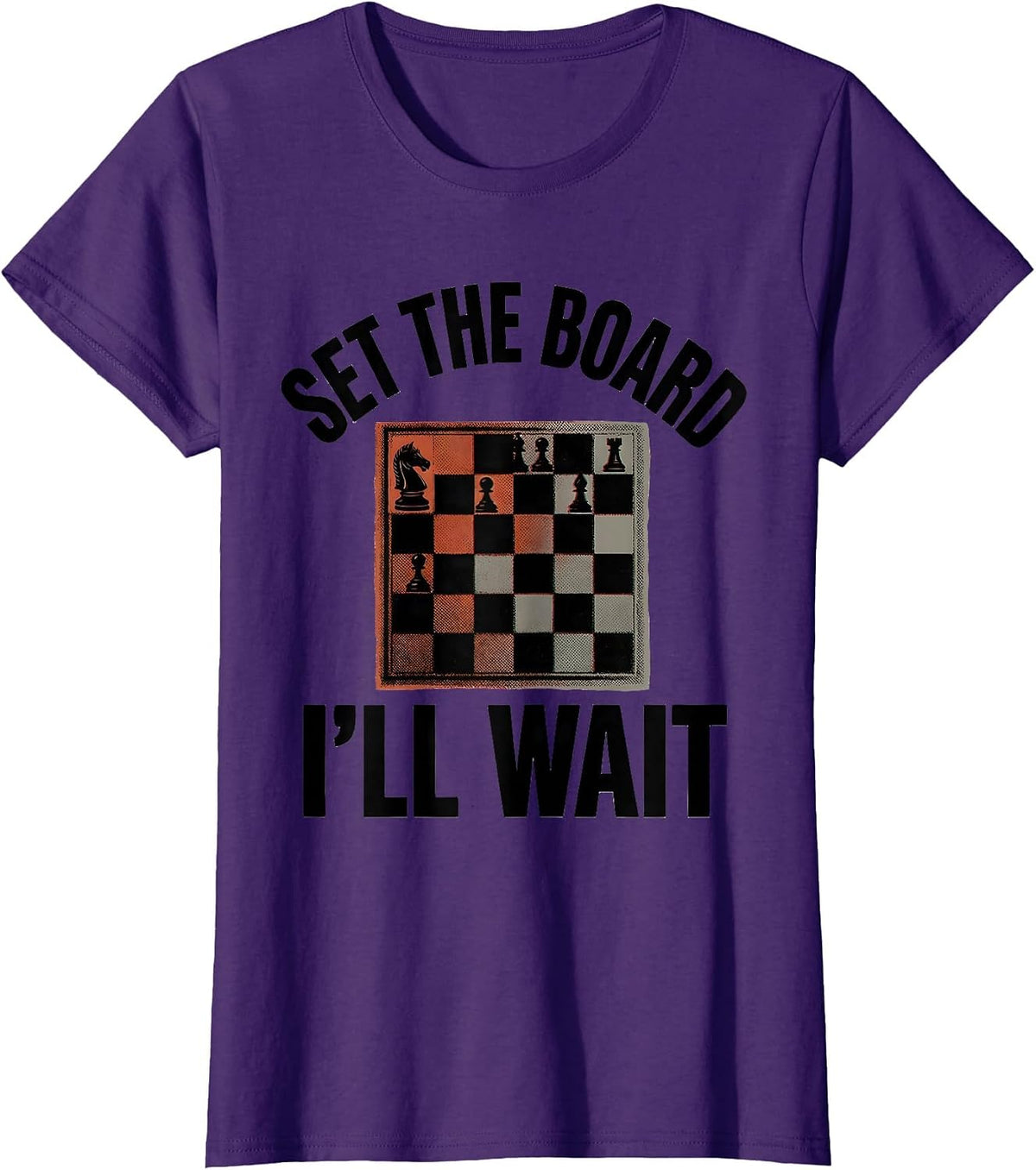 Women's Set The Board I'll Wait Funny Chess Player Gift Kids Boys T-Shirt - Purple