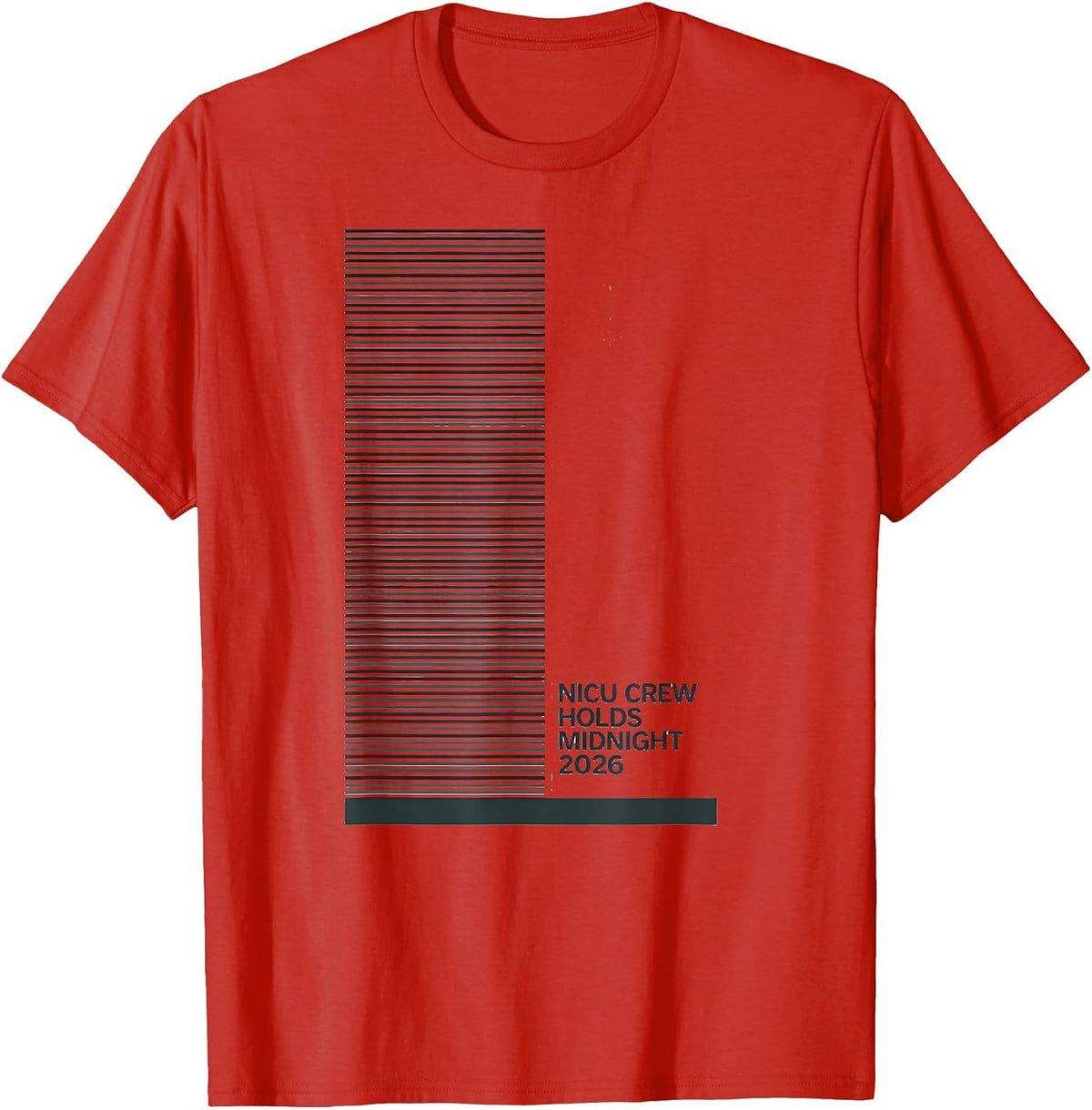 Men's NICU Crew Holds Midnight 2026 Nurse Crew New Year Eve Party T-Shirt - Red