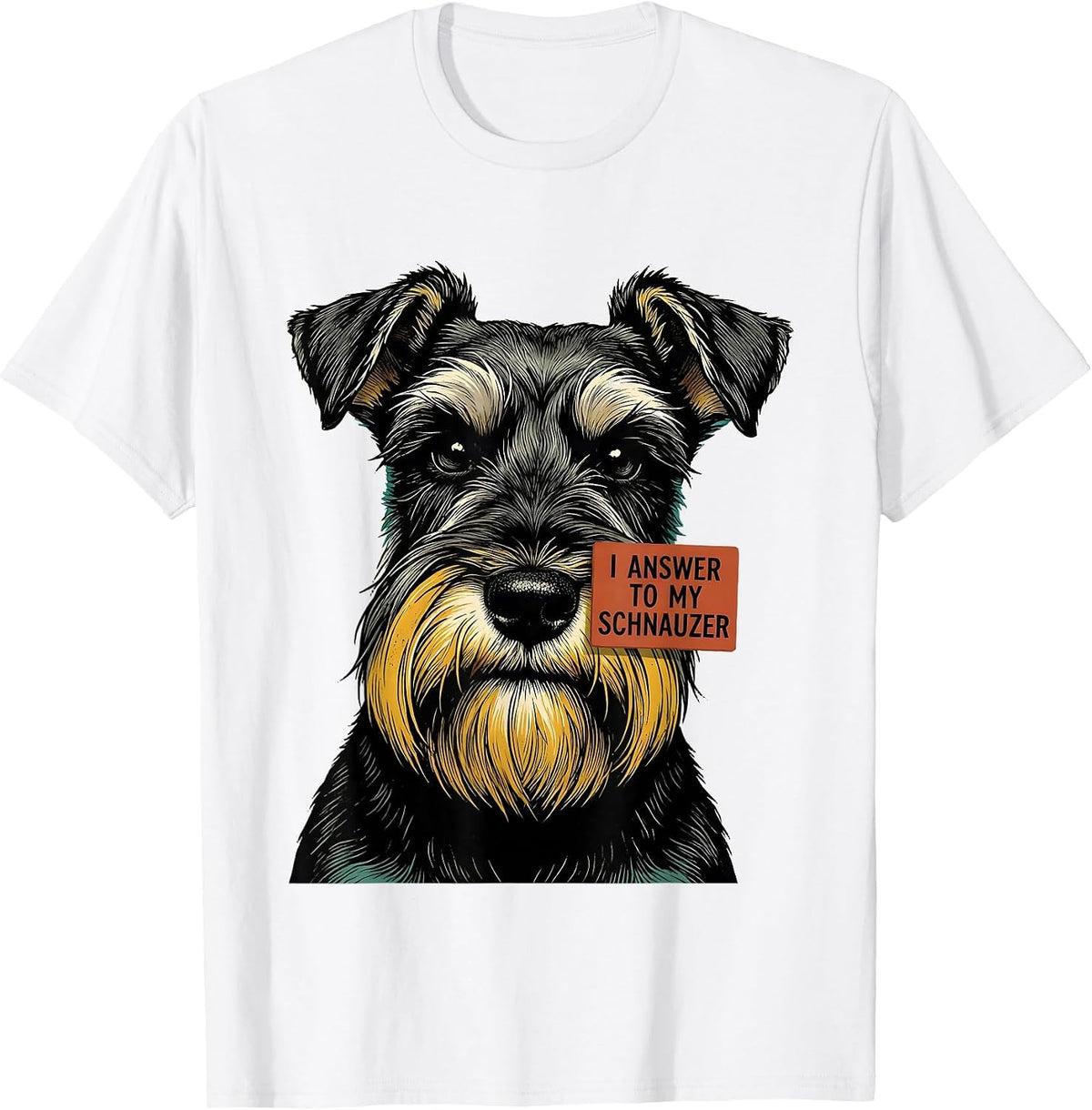 Men's I Answer To My Schnauzer Funny Miniature Schnauzer Lover T-Shirt - White