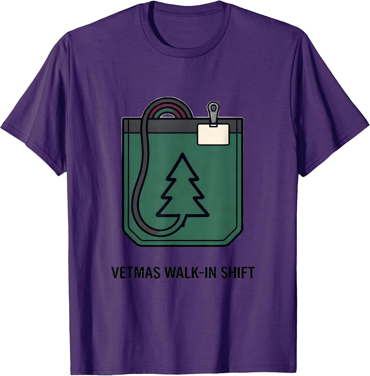Vetmas Walk-In Shift Funny Vet Tech Christmas Veterinary T-Shirt - Purple