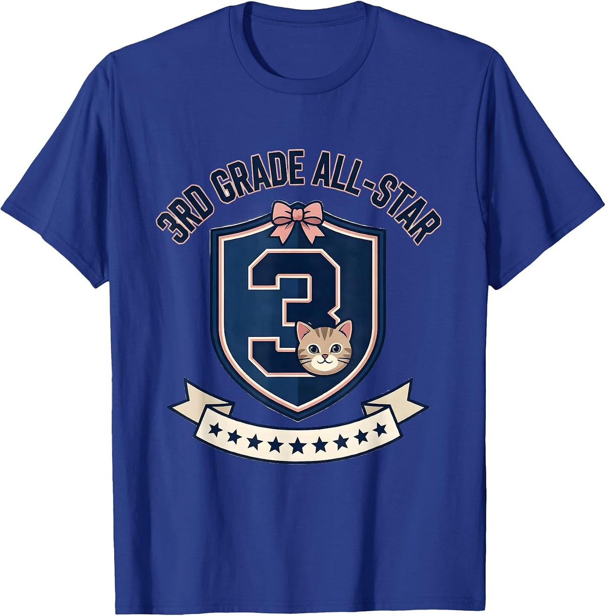 Men's 3rd Grade All-Star Cute Kitten Girls Back to School T-Shirt - Royal Blue