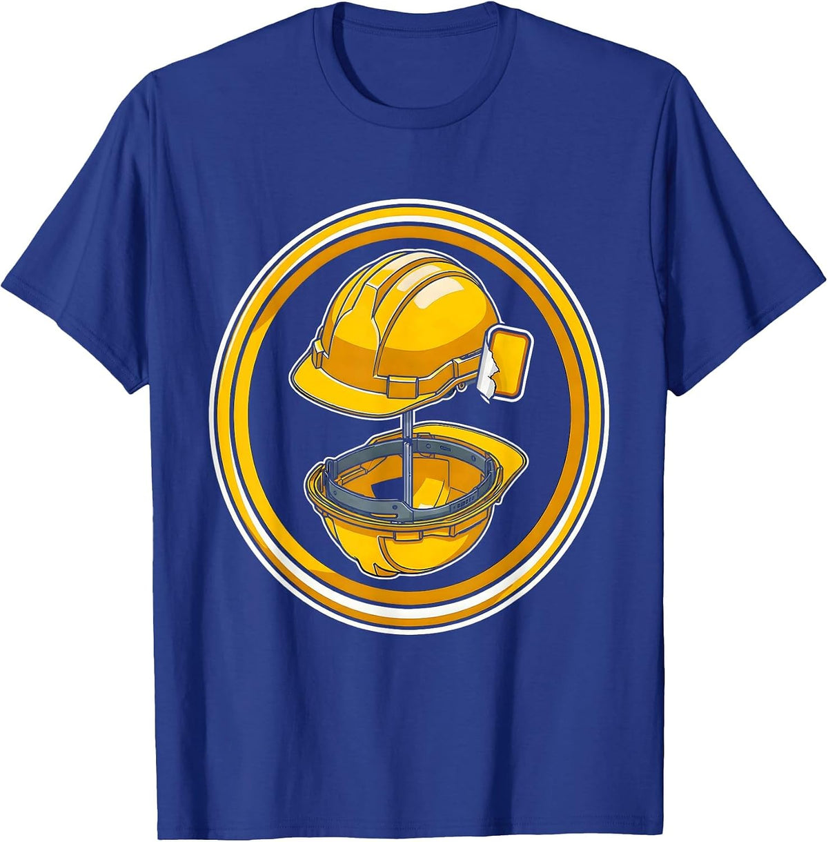 Hard Hat Worn Sticker Badges Graphic T-Shirt - Royal Blue