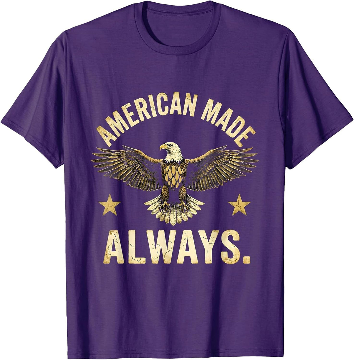 American Made Always Patriotic USA Design T-Shirt - Purple