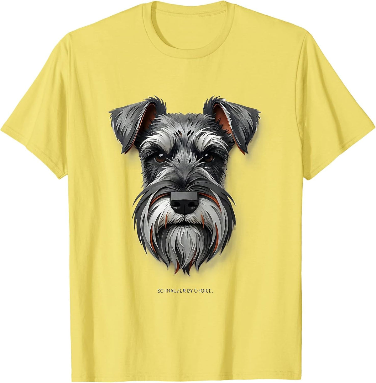 Men's Schnauzer By Choice Funny Miniature Schnauzer Lover Gift T-Shirt - Lemon Yellow