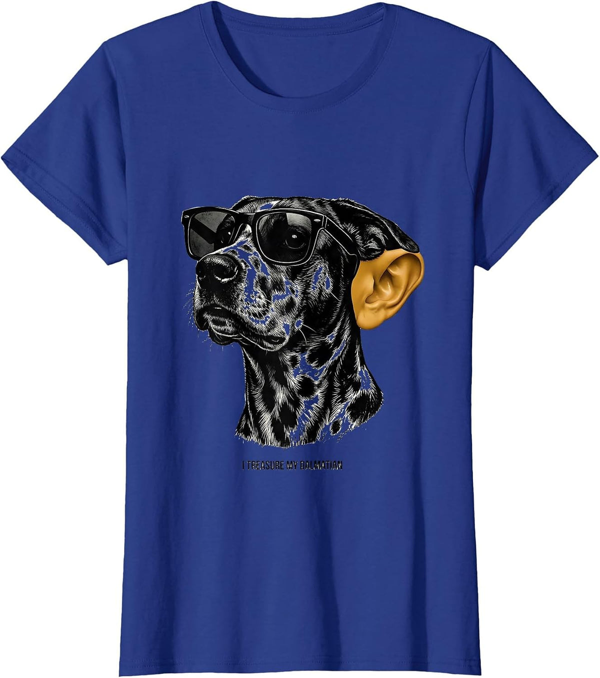 Women's I Treasure My Dalmatian Funny Dalmatian Dog Breed Portrait T-Shirt - Royal Blue