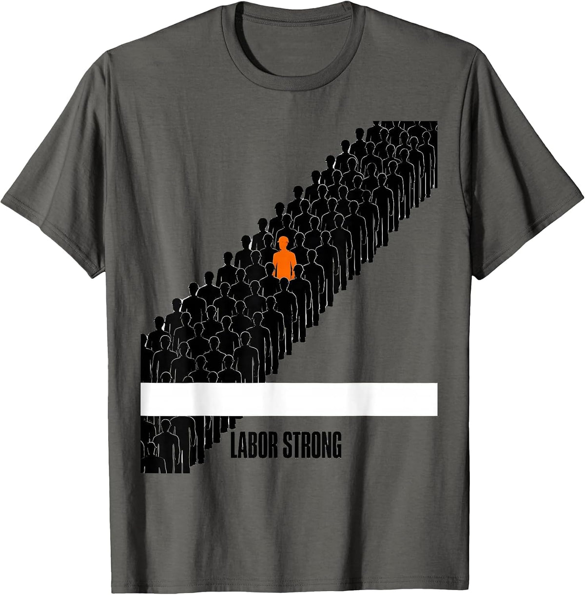 Labor Strong Brutalist Graphic Union Worker Skilled Trades T-Shirt - Asphalt Grey