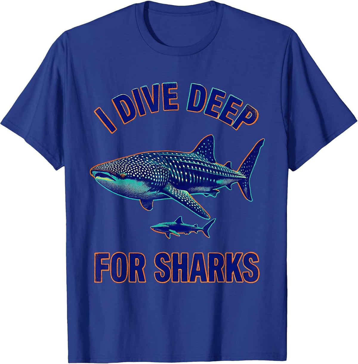Men's I Dive Deep For Sharks Funny Whale Shark Ocean Animal Lover T-Shirt - Royal Blue