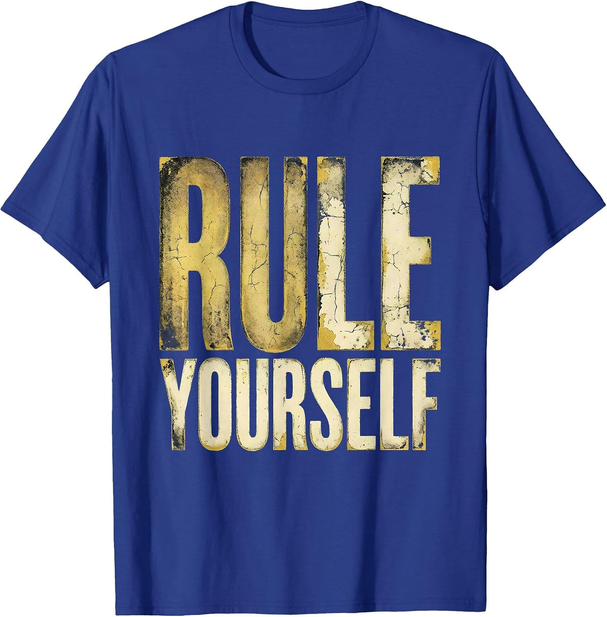 Rule Yourself No Kings Bold Graphic Design T-Shirt - Royal Blue