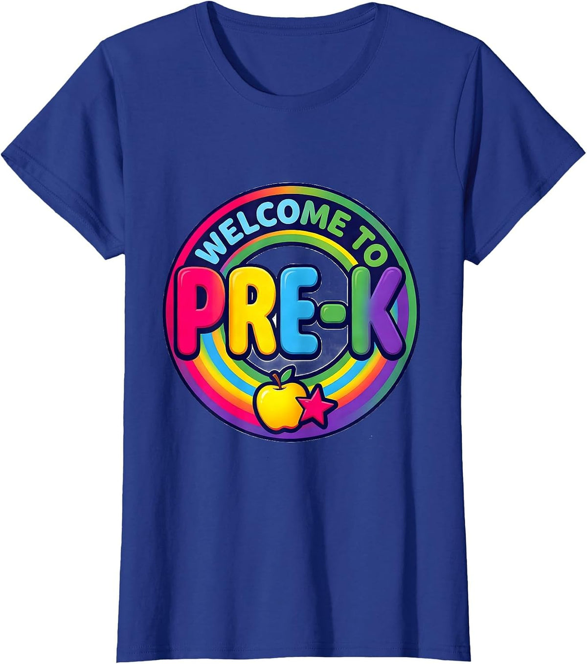 Women's Welcome To Pre-K Colorful Preschool Teacher First Day T-Shirt - Royal Blue