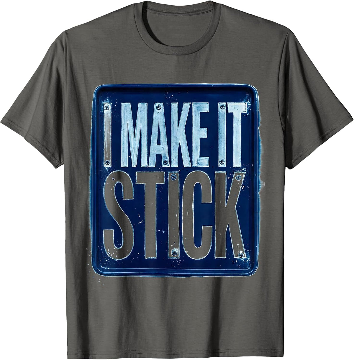 I Make It Stick Welder Graphic Design T-Shirt - Asphalt Grey