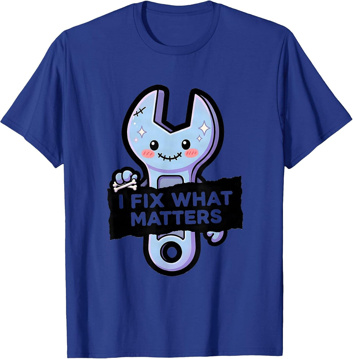 Men's I Fix What Matters Blue Collar Worker Design T-Shirt - Royal Blue