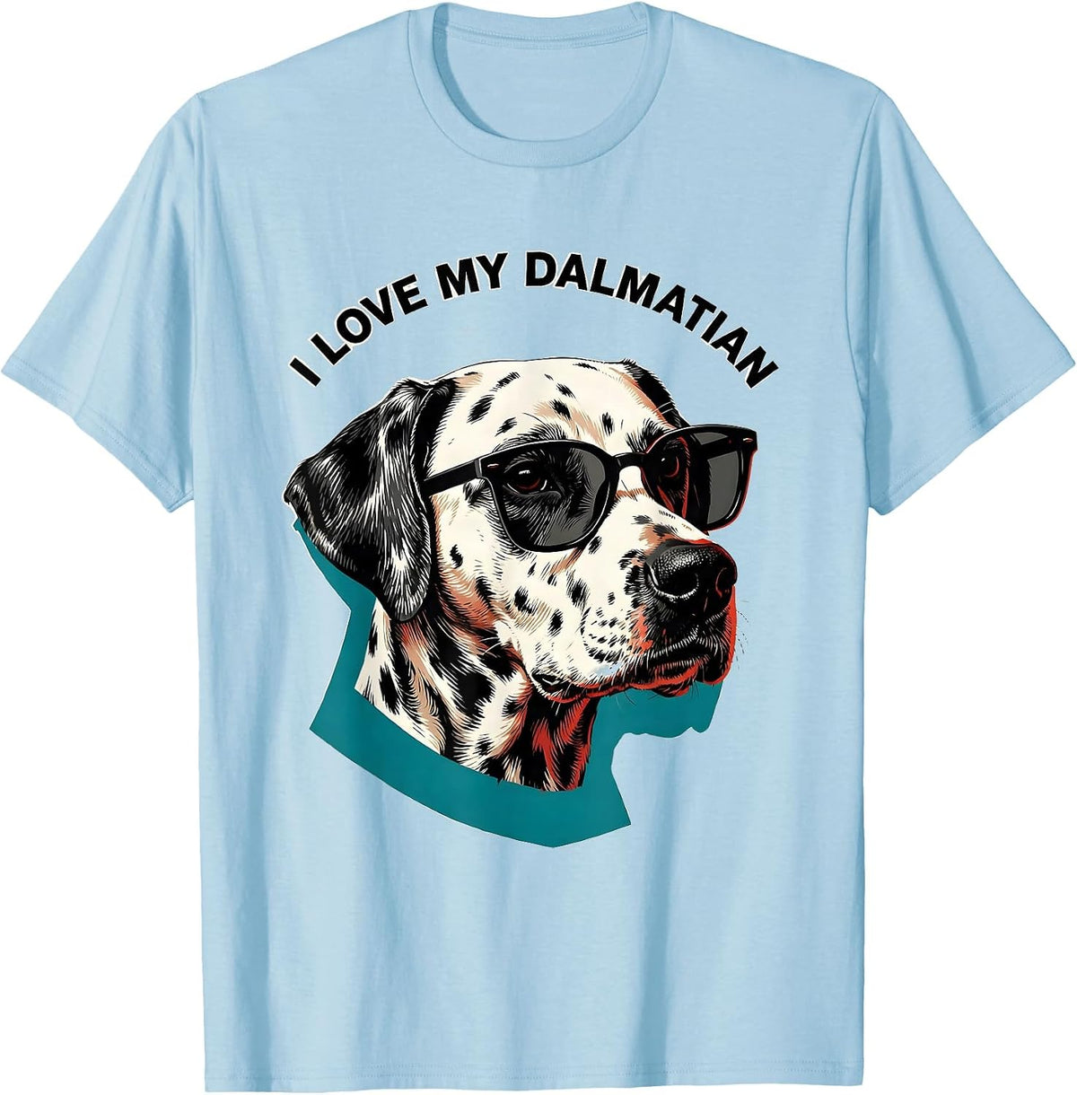 Men's I Love My Dalmatian Funny Dalmatian Dog Lover Breed Portrait T-Shirt - Baby Blue