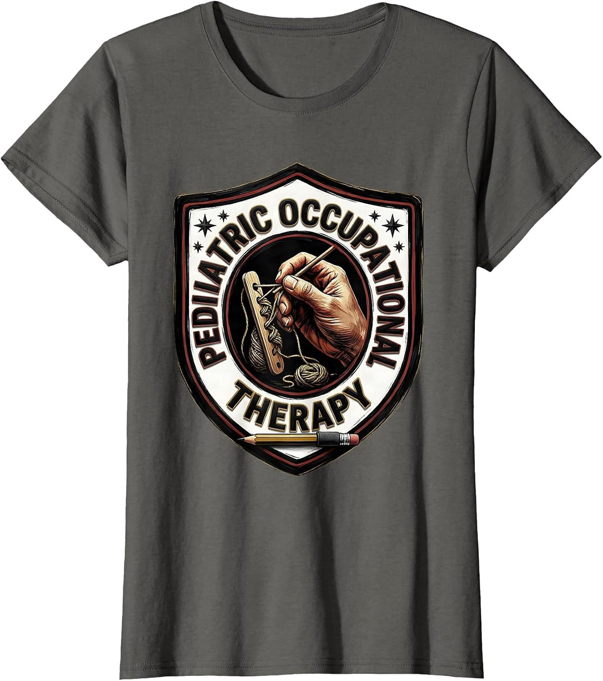Women's Pediatric Occupational Therapy Retro Occupational Therapist T-Shirt - Asphalt Grey