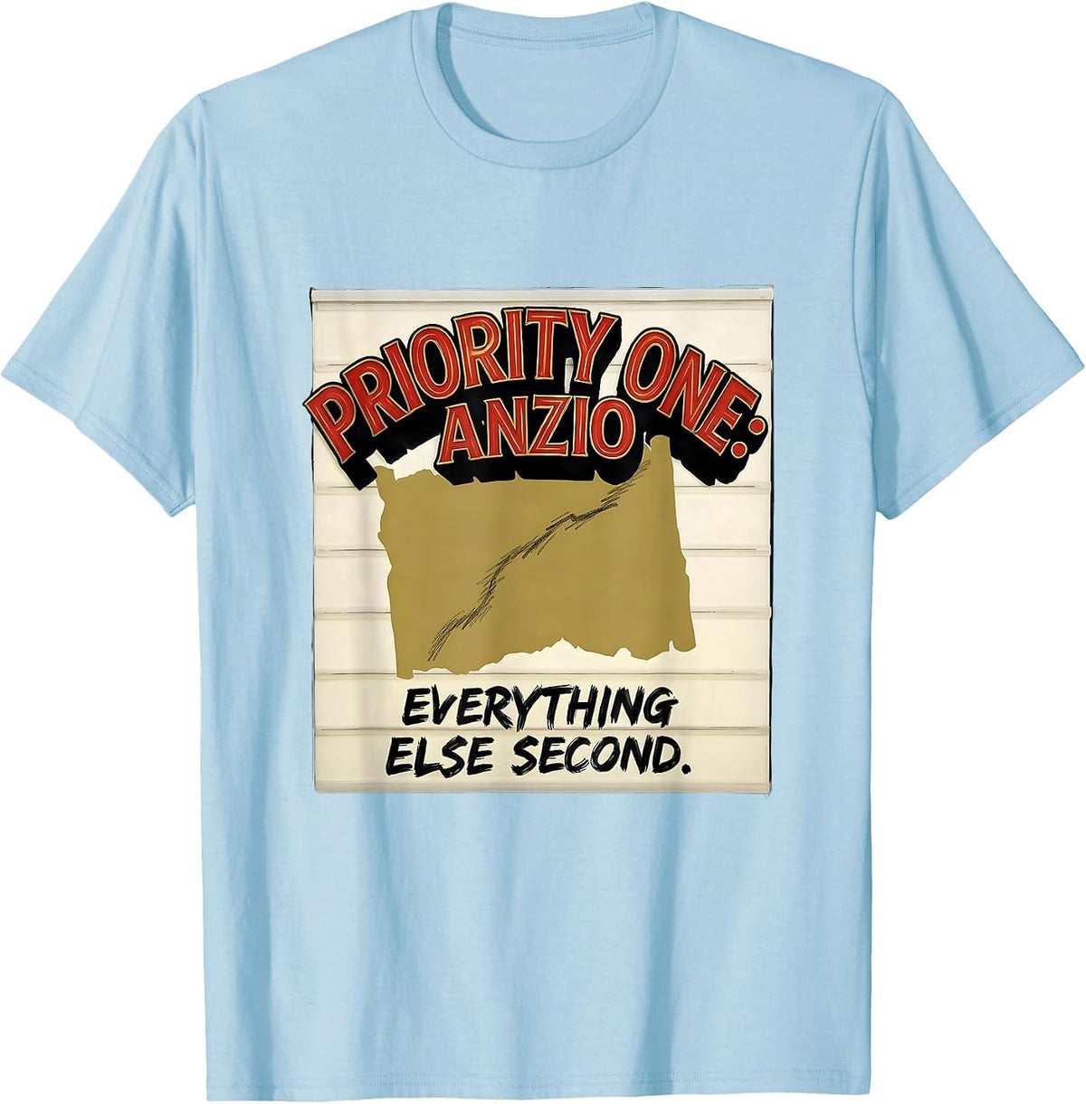 Men's Priority One: Anzio Everything Else Second WWII History Buff T-Shirt - Baby Blue