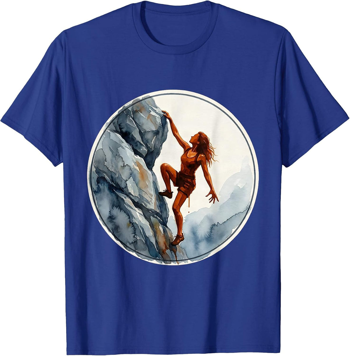 Solo Rock Climber Freedom Graphic Tee T-Shirt - Royal Blue