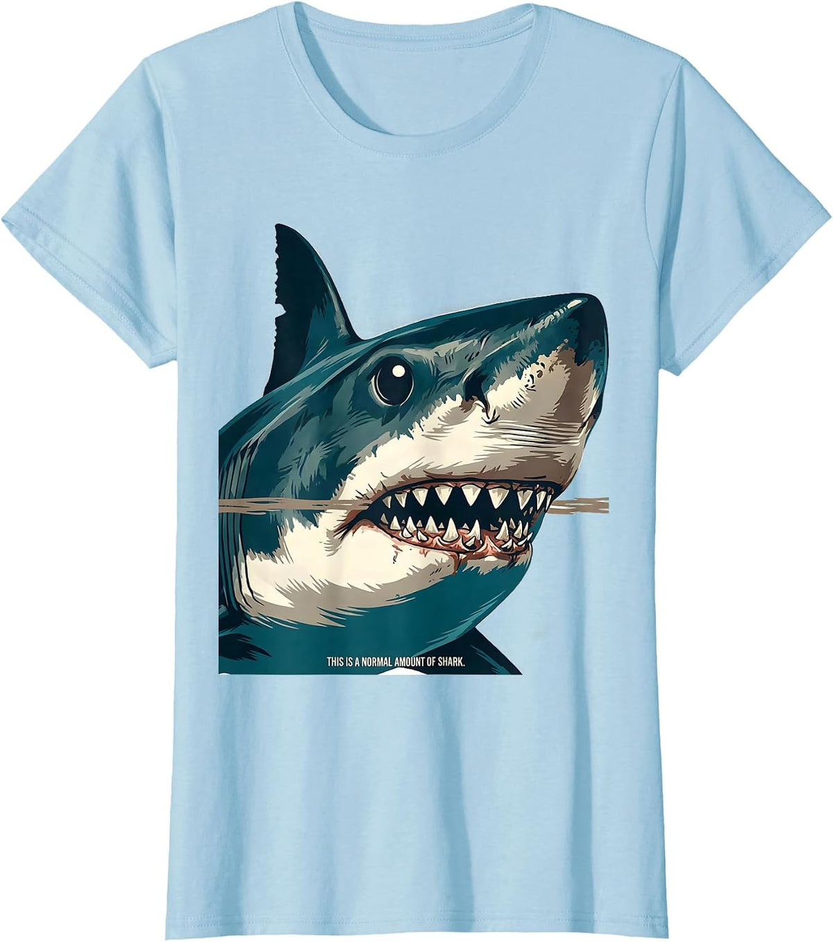 Women's This Is A Normal Amount Of Shark Funny Shark Lover Ocean T-Shirt - Baby Blue