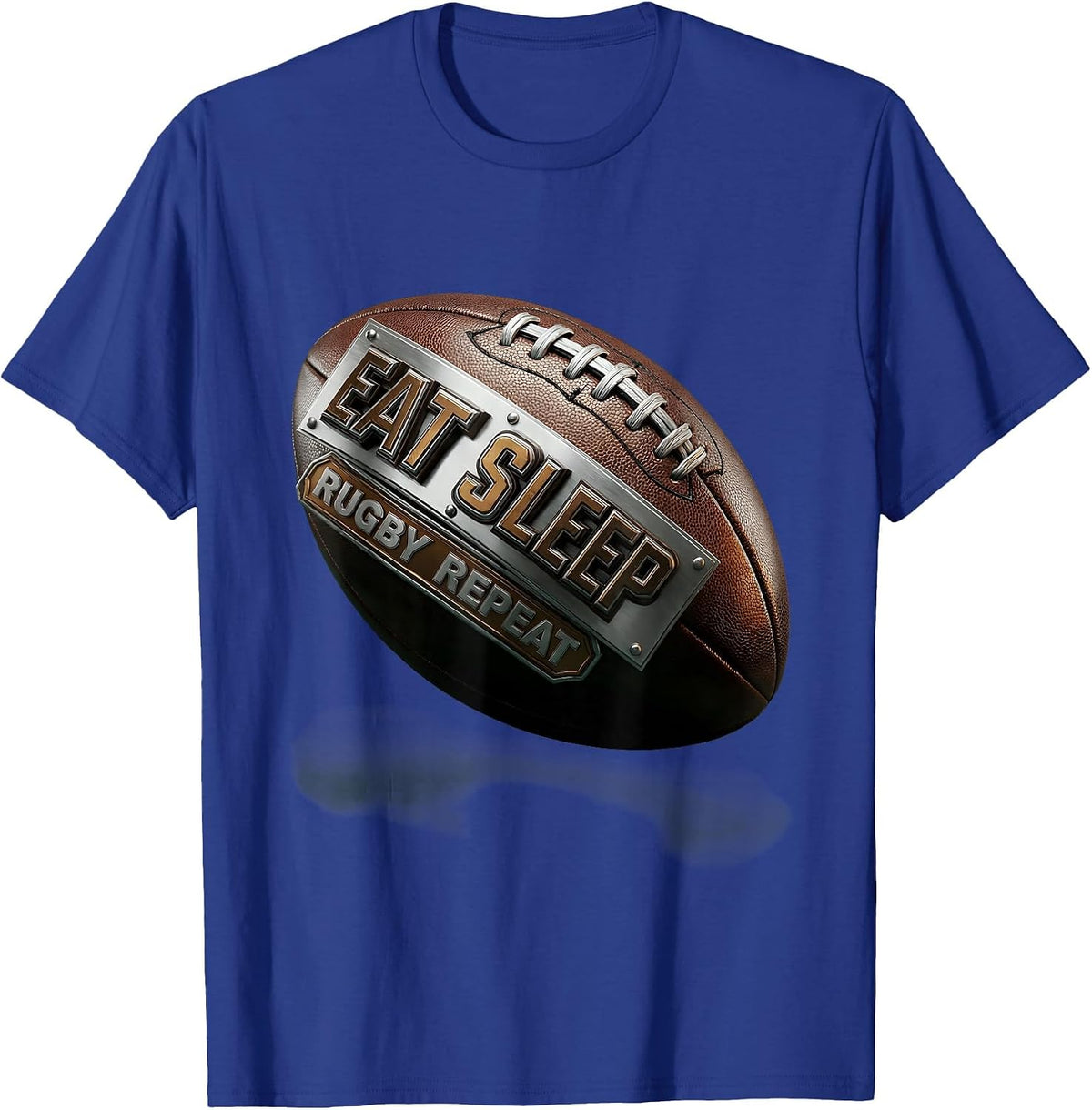 Eat Sleep Rugby Repeat Fan Design T-Shirt - Royal Blue