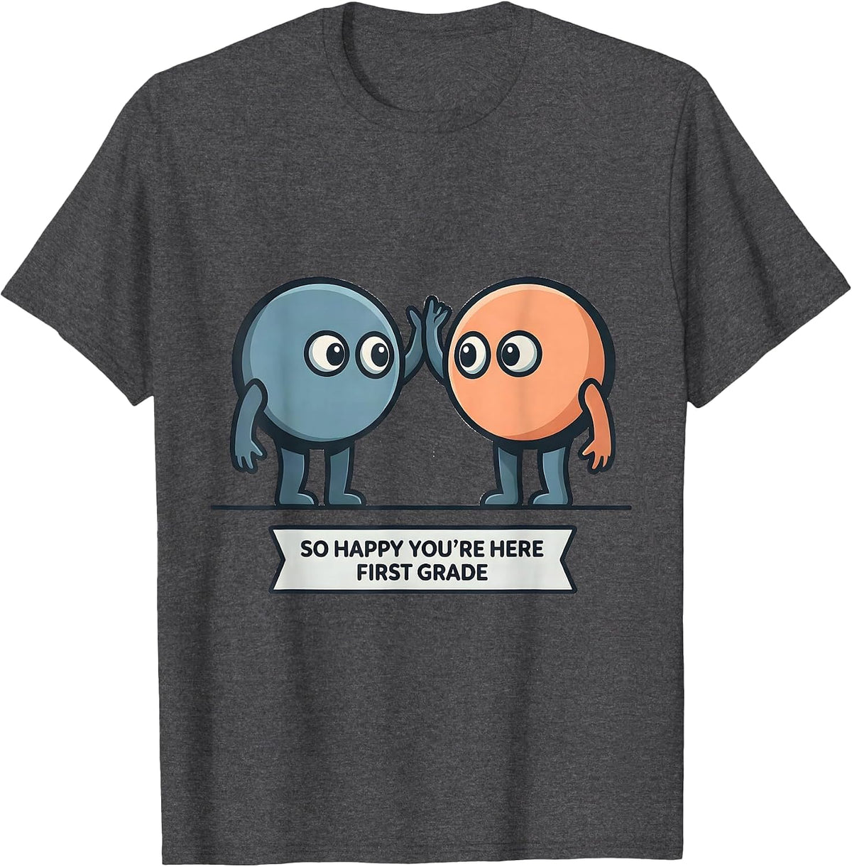 So Happy You're Here First Grade Pastel Back To School T-Shirt - Dark Heather Grey