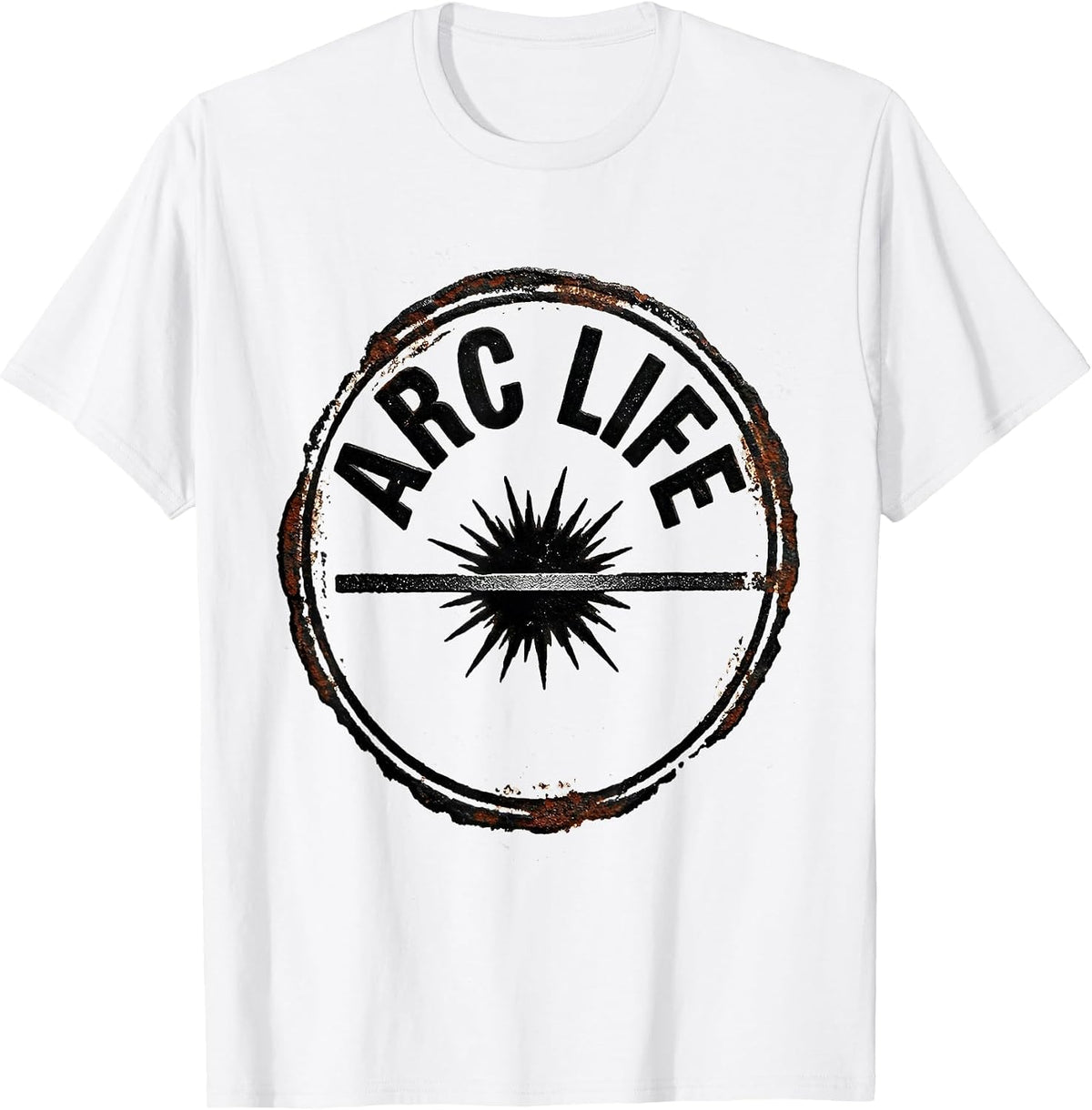 Men's Arc Life Rubber Stamp Welder Blue Collar Tradesperson Pride T-Shirt - White