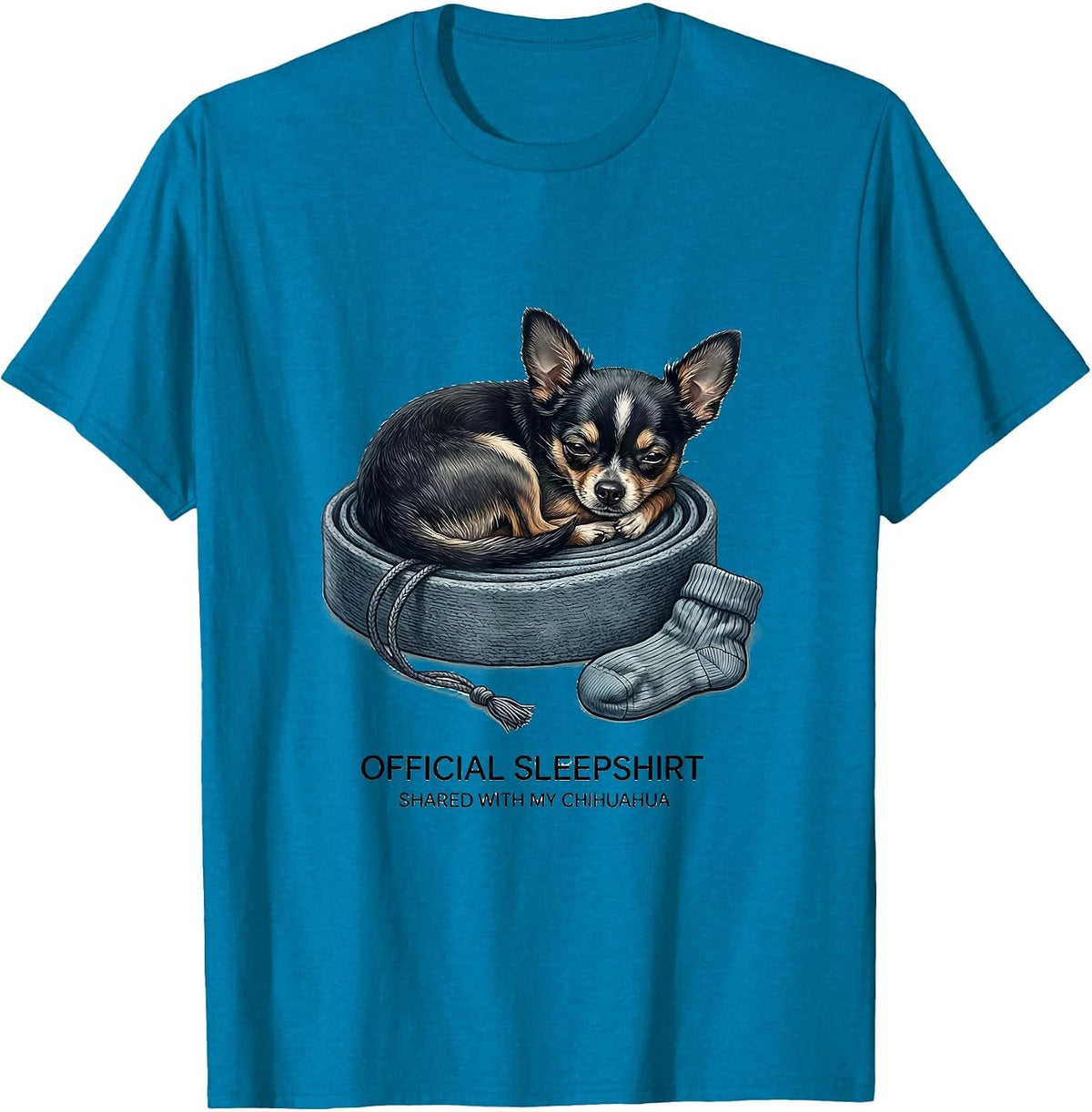 Official Sleepshirt, Shared With My Chihuahua Pet Lover T-Shirt - Sapphire Blue