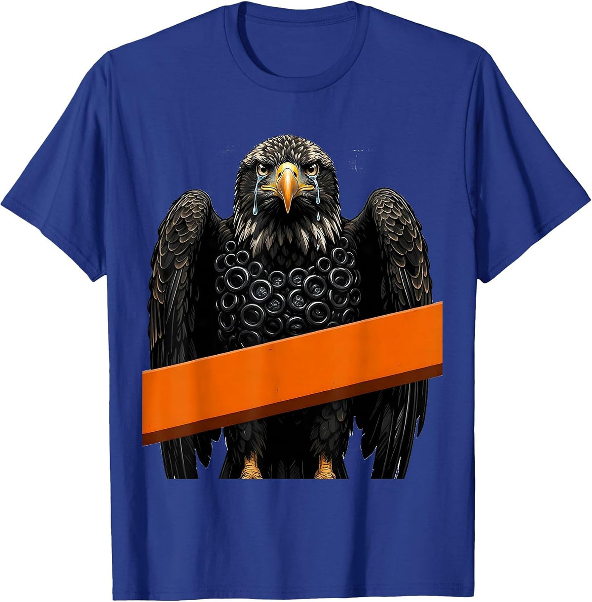 Men's Crying Bald Eagle Wrapped in Bubble Wrap Sarcastic T-Shirt - Royal Blue